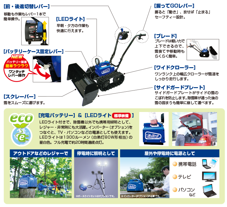 ササキ除雪機ER-801DX sasaki 電動ラッセル除雪機 オ・スーノ DXモデル